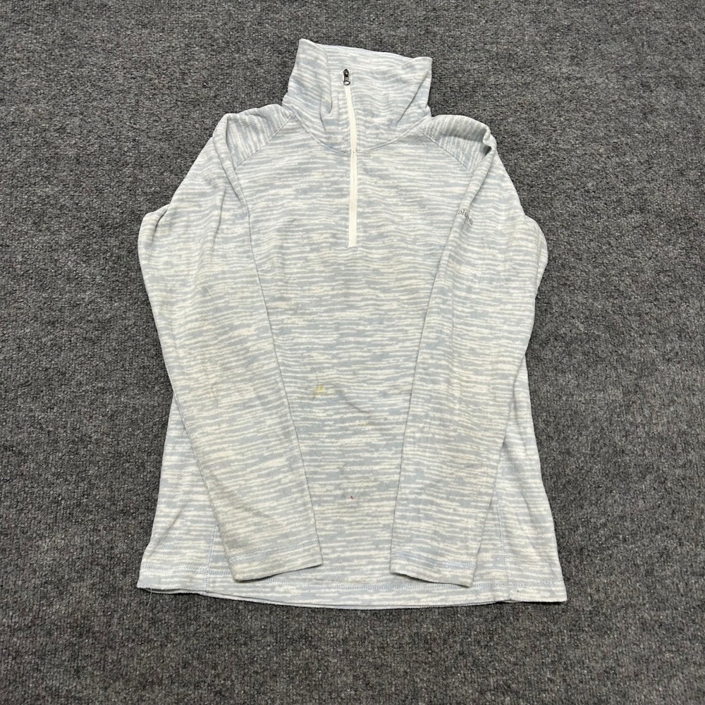 Columbia Fleece Pullover Womens Size S Light Blue Space Dye Half Zip Athletic